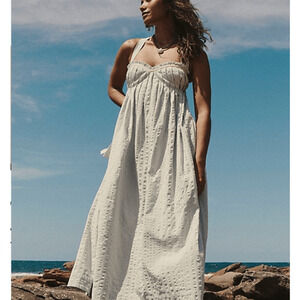 NEW! READ We the Free est White Eyelet Maxi Dress -